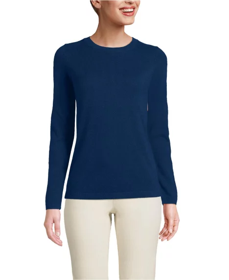Women's Petite Cashmere Sweater - Deep sea navy