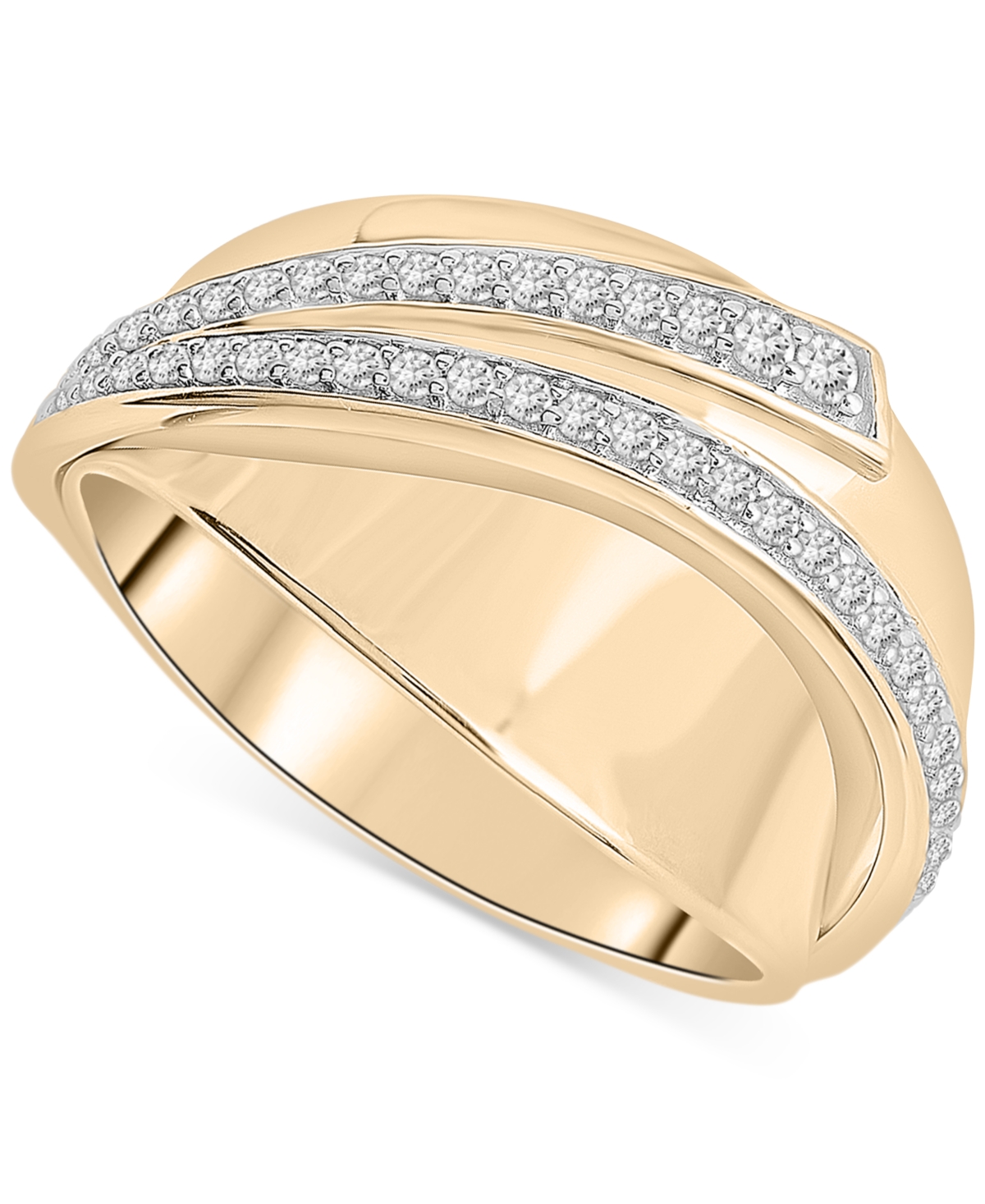 Diamond Swirl Statement Ring (1/4 ct. t.w.) in Gold Vermeil, Created for Macy's - Gold Vermeil