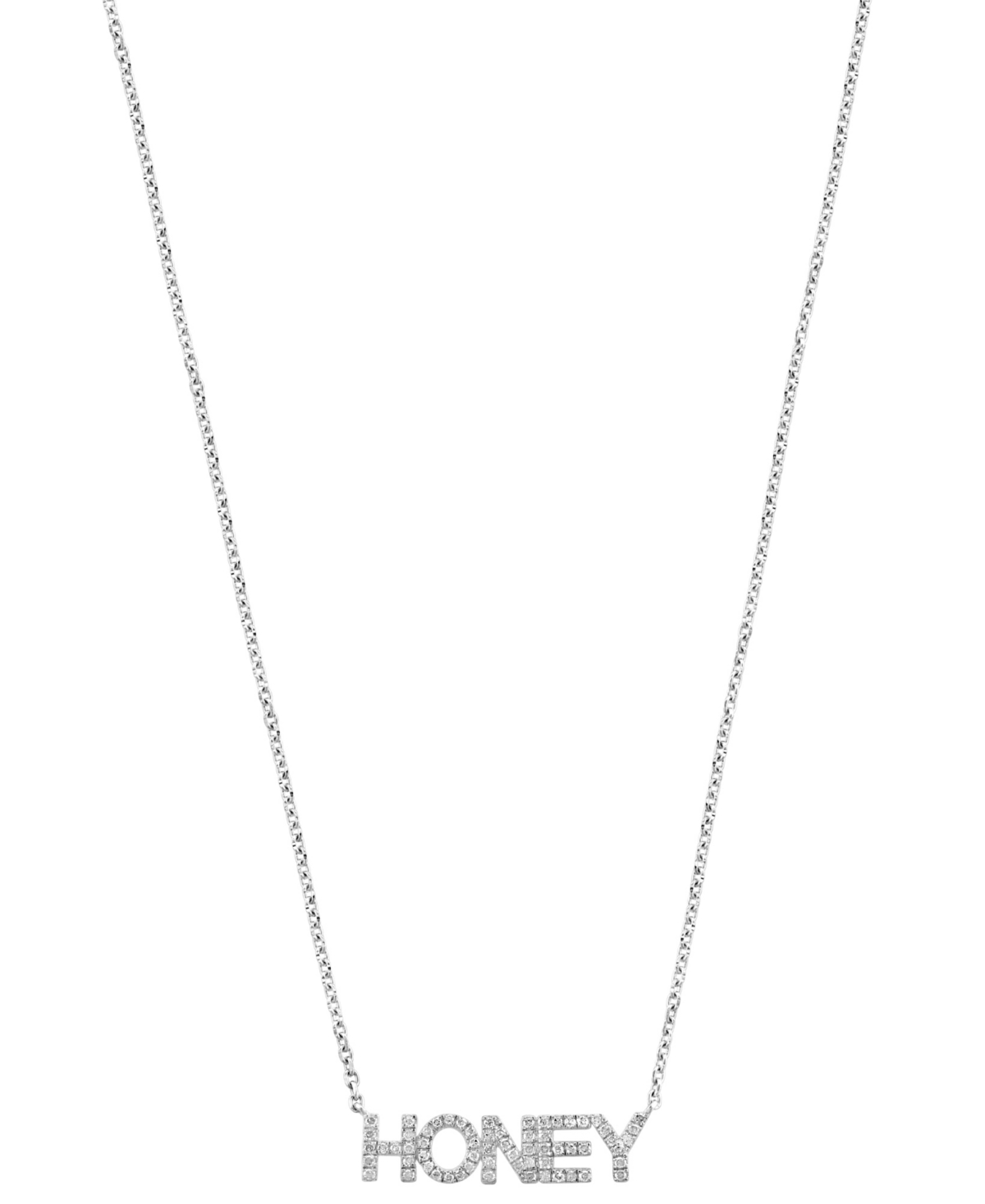 Effy Collection Effy Diamond Happy 18" Pendant Necklace (1/5 Ct. T.w.) In Sterling Silver In Honey