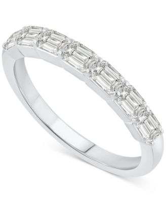 Macy's - Diamond Emerald-Cut Anniversary Band (1 ct. t.w.) in 14k White Gold