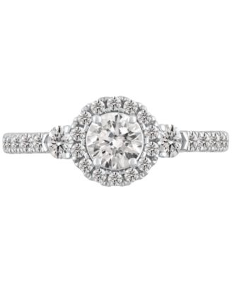 Diamond Halo Engagement Ring (1 ct. t.w.) in 14k White Gold