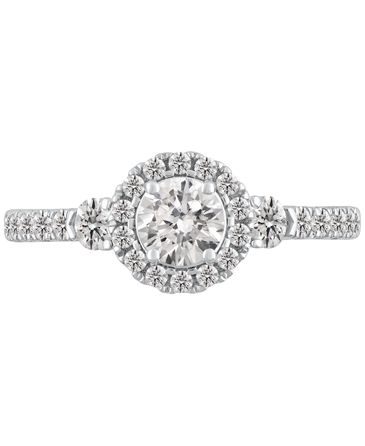 Macy's Diamond Halo Engagement Ring (1 Ct. T.w.) In 14k White Gold In White Gold