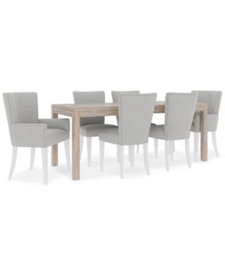 CLOSEOUT! Catriona 7pc Dining Set (Rectangular Dining Table, 4 Upholstered Side Chairs & 2 Upholstered Arm Chairs), Created for Macy's