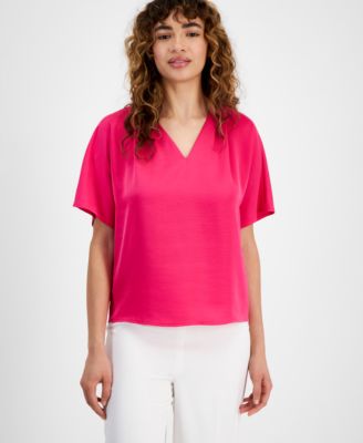 Bar III - Women's V-Neck Dolman-Sleeve Top
