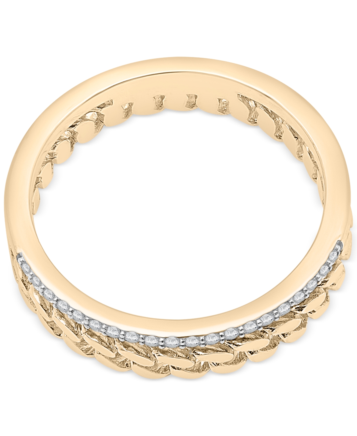 Shop Audrey By Aurate Diamond Chain Link Double Row Ring (1/10 Ct. T.w.) In Gold Vermeil, Created For Macy's