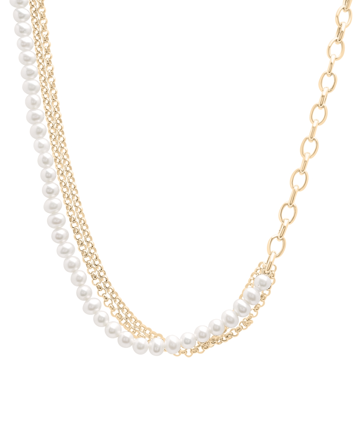 Shop Audrey By Aurate Cultured Freshwater Pearl (5mm) Multi-layer Statement Necklace In Gold Vermeil, Created For Macy's