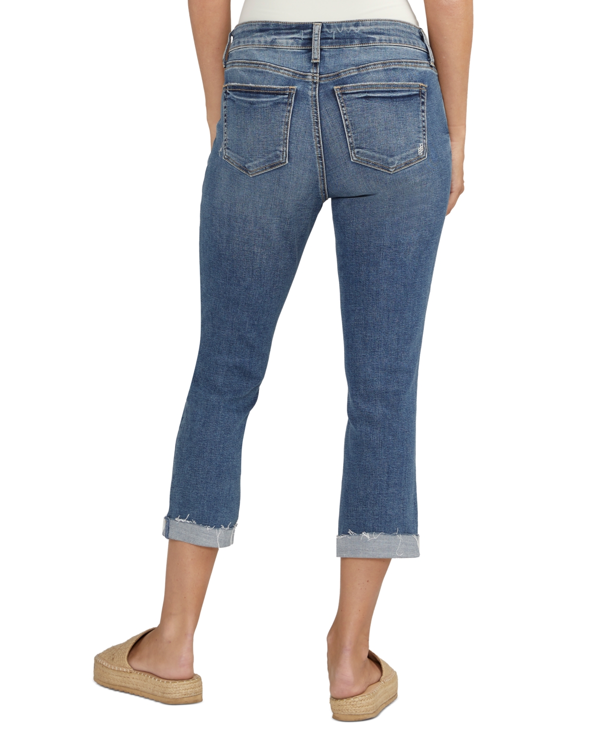 Shop Silver Jeans Co. Women's Elyse Mid-rise Stretch Capri Jeans In Indigo