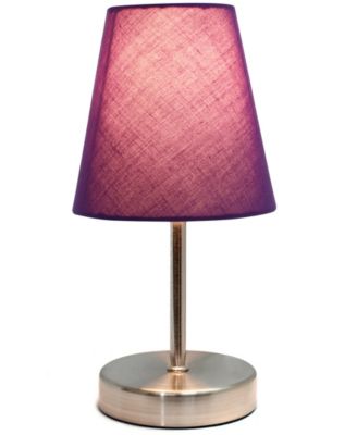 Nauru 10.5" Traditional Petite Metal Stick Bedside Table Desk Lamp with Fabric Empire Shade