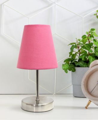 Nauru 10.5" Traditional Petite Metal Stick Bedside Table Desk Lamp with Fabric Empire Shade