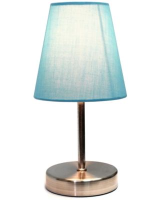 Nauru 10.5" Traditional Petite Metal Stick Bedside Table Desk Lamp with Fabric Empire Shade
