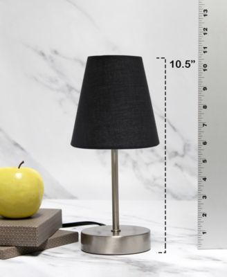 Nauru 10.5" Traditional Petite Metal Stick Bedside Table Desk Lamp with Fabric Empire Shade