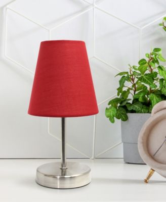 Nauru 10.5" Traditional Petite Metal Stick Bedside Table Desk Lamp with Fabric Empire Shade