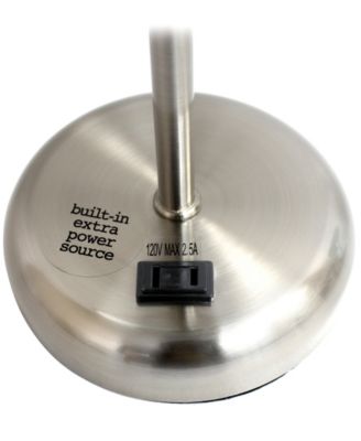 Oslo 19.5" Contemporary Bedside Standard Metal Table Desk Lamp with White Drum Fabric Shade