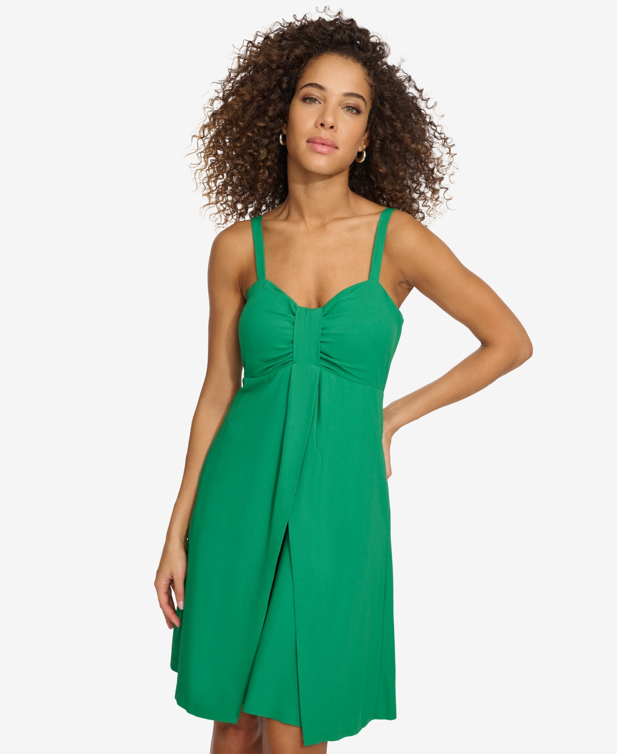 Shop Kensie Women's V-neck Sleeveless Sheath Dress In Green