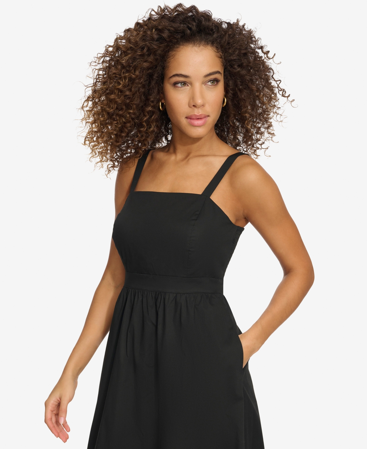 Shop Kensie Women's Sleeveless Lace-hem Maxi Dress In Black