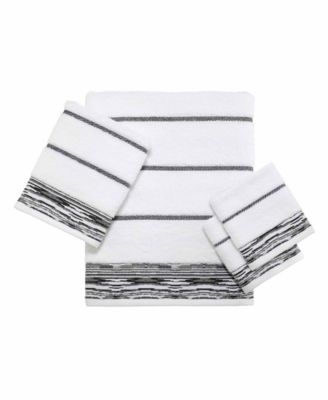 Shop Nicole Miller Sydney Towels In White,blk