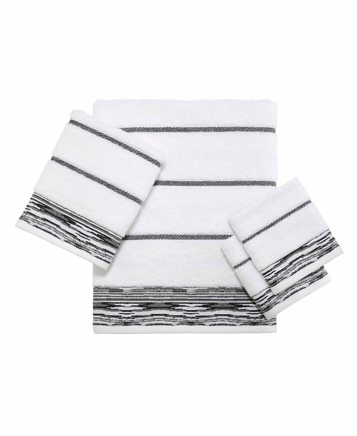 Shop Nicole Miller Sydney 4-pc. Bath Towel Set In White,blk