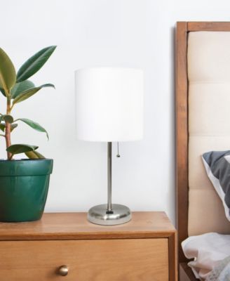 Oslo 19.5" Contemporary Bedside USB Port Feature Standard Metal Table Desk Lamp 