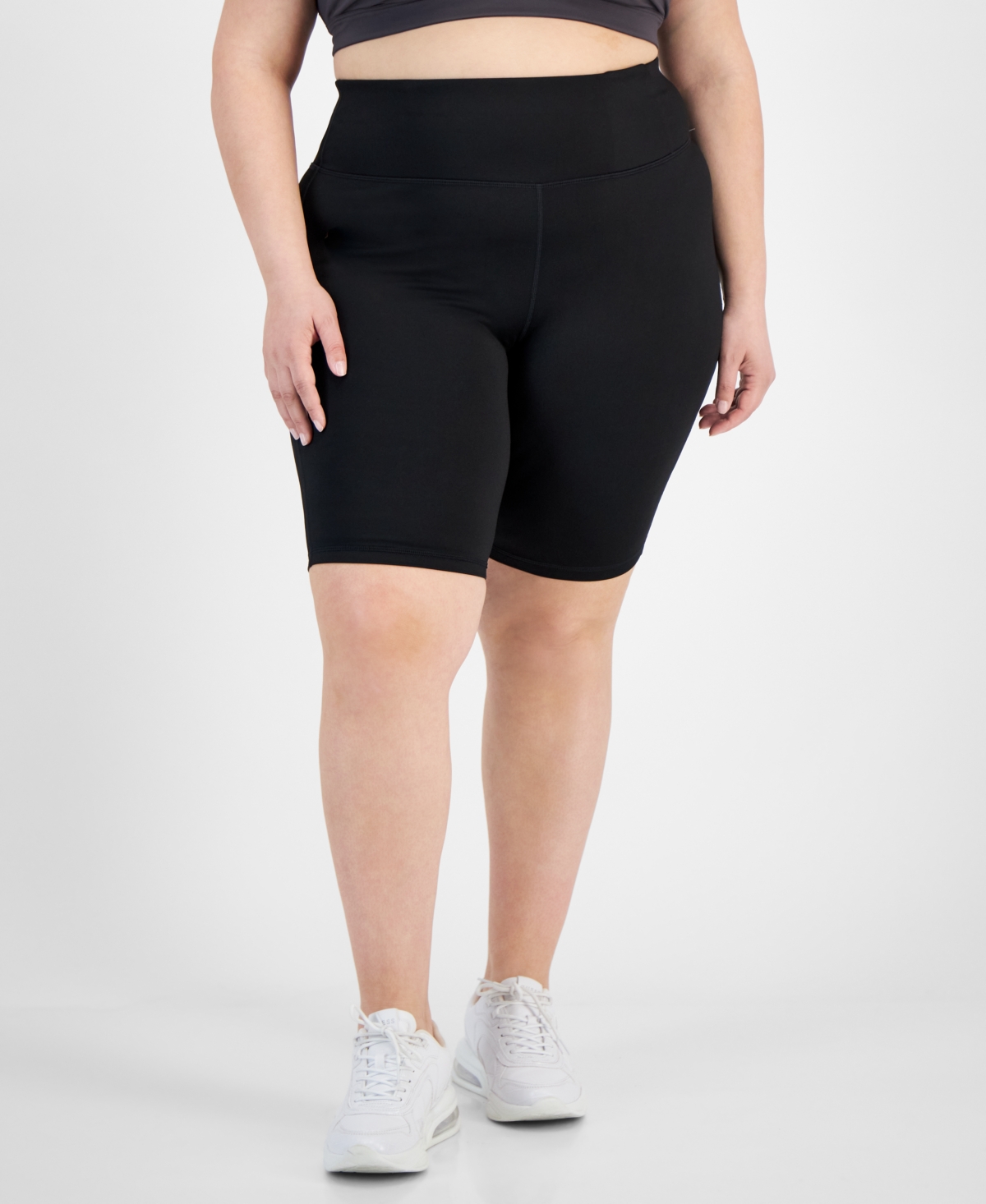 Id Ideology Plus Size Essentials High Waist Bike Shorts, Created for Macy's