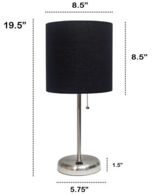 Oslo 19.5" Contemporary Bedside USB Port Feature Standard Metal Table Desk Lamp 