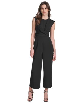 Calvin Klein - Women's Twist-Front Flare-Leg Jumpsuit