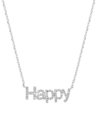 EFFY Collection - Diamond Happy 18" Pendant Necklace (1/5 ct. t.w.) in Sterling Silver