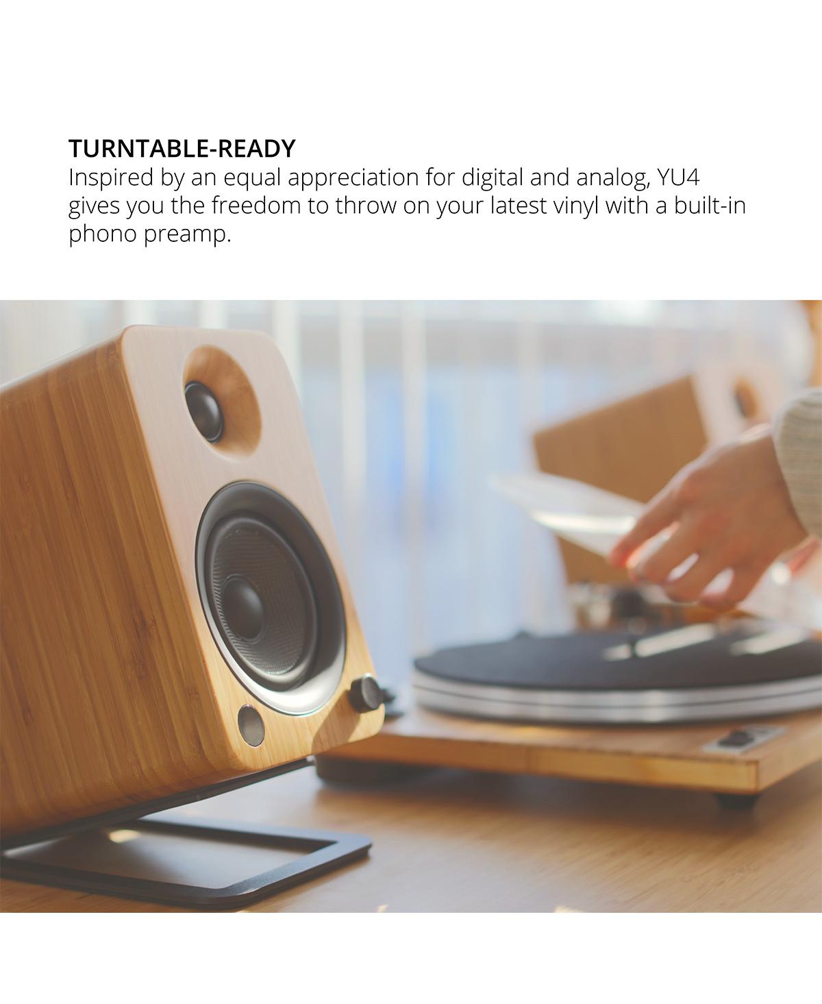 Kanto YU4 Powered Bookshelf Speakers with Built-In Bluetooth - Pair