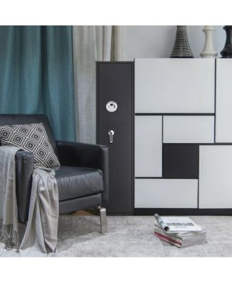 Biometric Fingerprint Rifle Safe Quick Access 5-Gun Cabinet with Lockbox