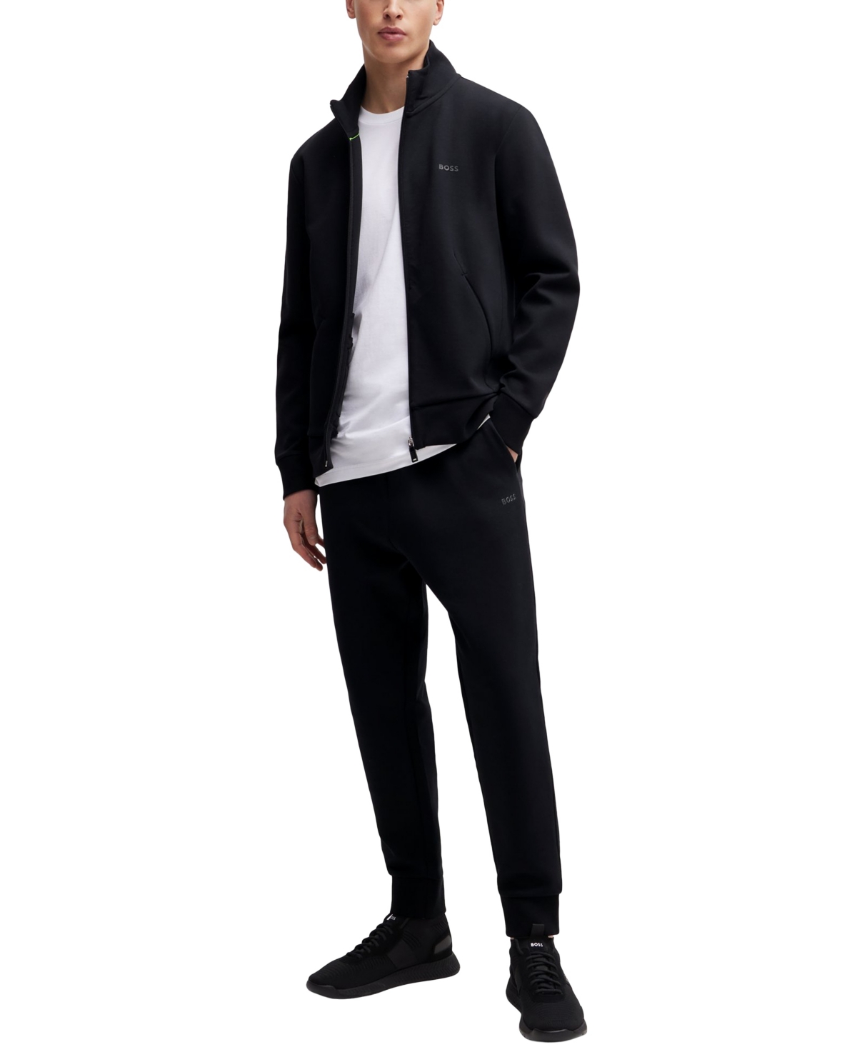 HUGO BOSS BOSS BY HUGO BOSS MEN'S LOGO PRINT ZIP-UP SWEATSHIRT 