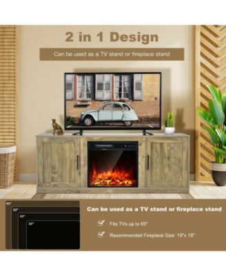 58 Inch TV Stand with 1500W Faux Fireplace for TVs up to 65 Inch
