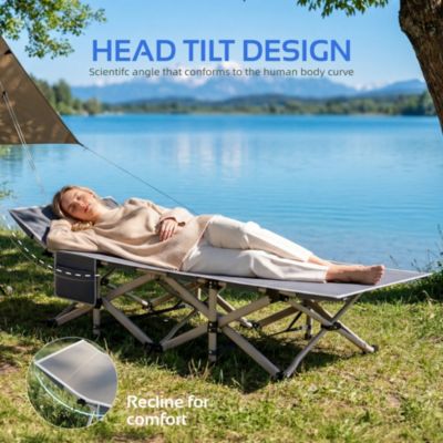 2-Piece Folding Bed Camping Cots with Removable Cotton Mattress (2 in a set), 600 lbs