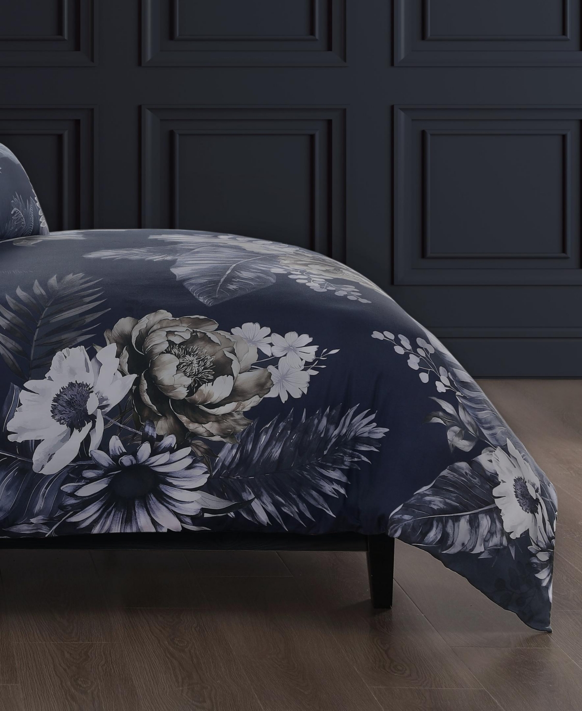 Bebejan Forget Me Not Bedding 100% Cotton Sateen 5 Piece Reversible Queen Comforter Set