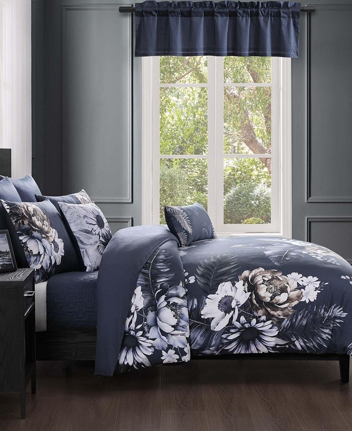 Geometric Black & White 200 Thread Count 100% Cotton Sateen 5 Piece Reversible Comforter Set
