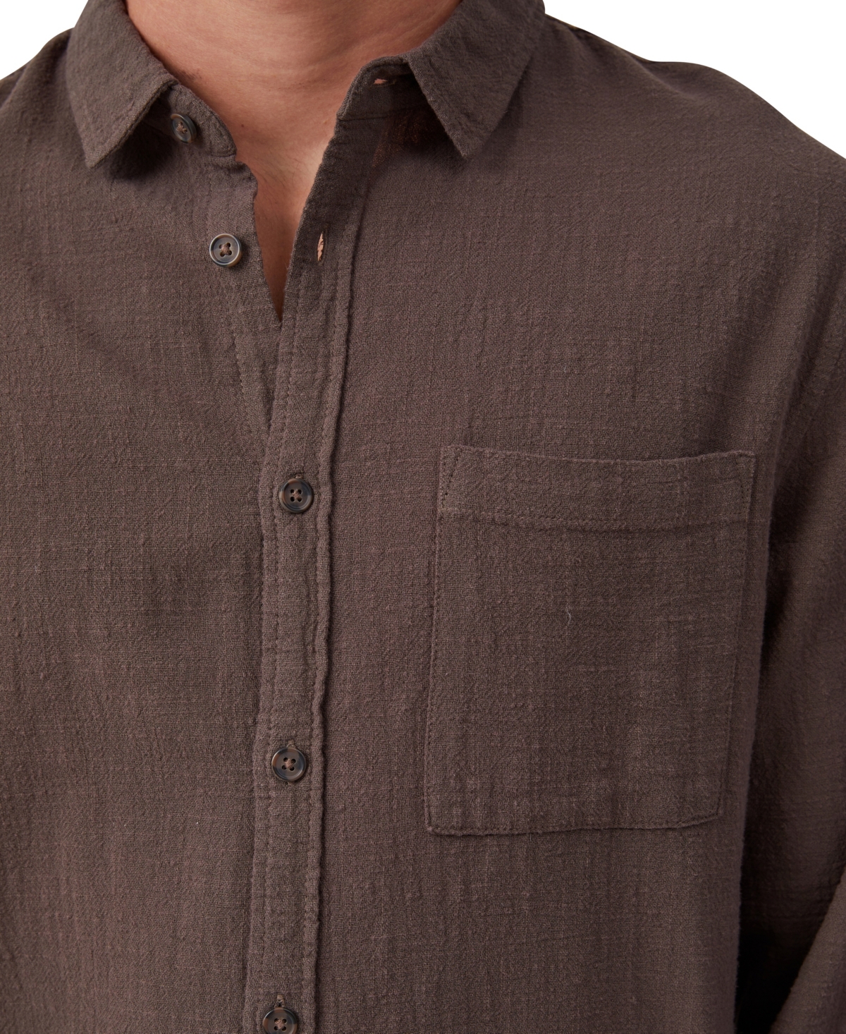 Shop Cotton On Men's Portland Long Sleeve Shirt In Brown