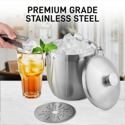 Premium Stainless Steel Double Wall Insulated Ice Bucket Kit