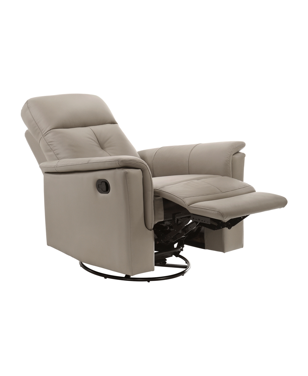 Shop Homelegance White Label Emillia 36" Leather Swivel Glider Reclining Chair In Beige