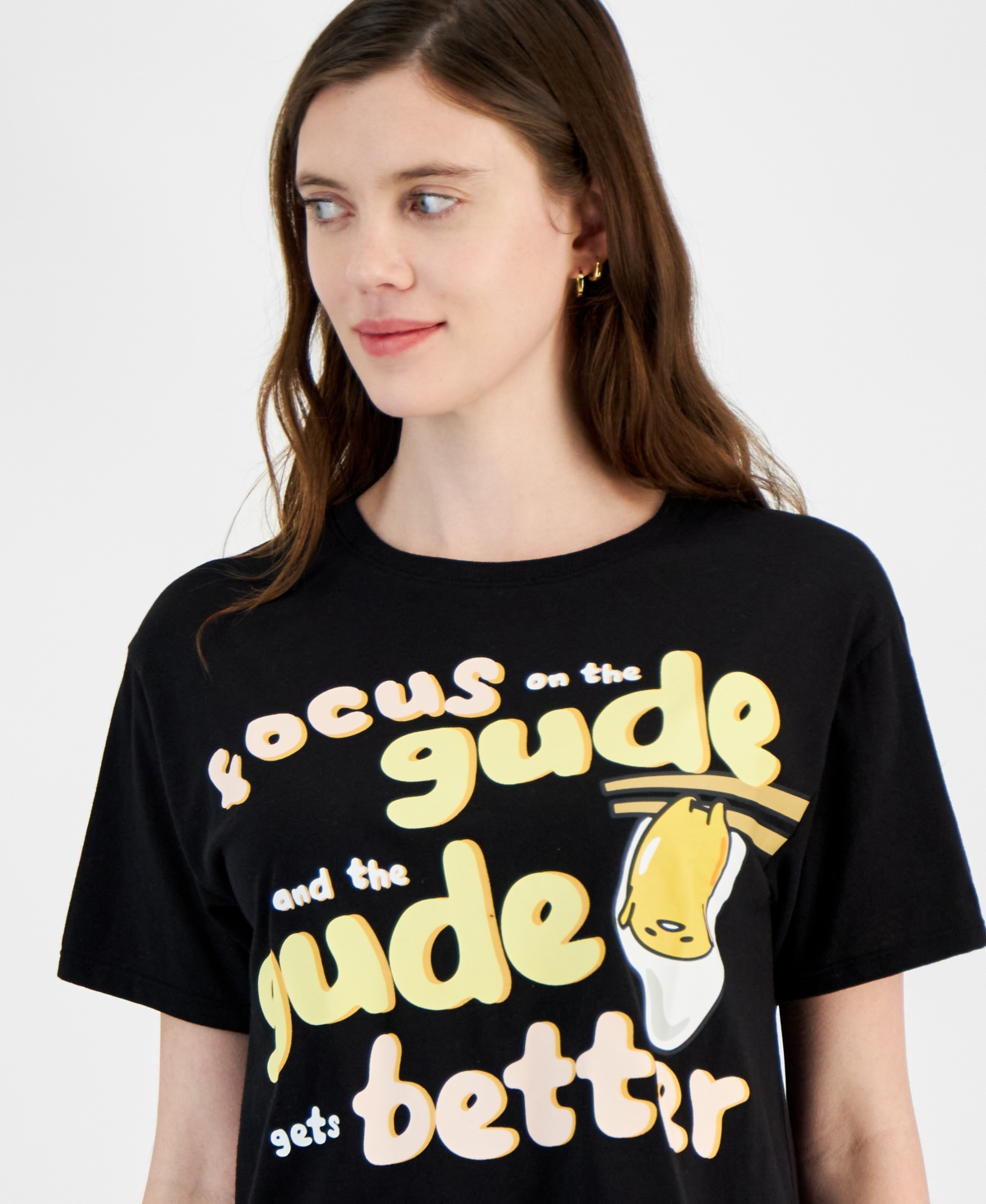 Love Tribe Juniors' Sanrio Gudetama Graphic T-Shirt