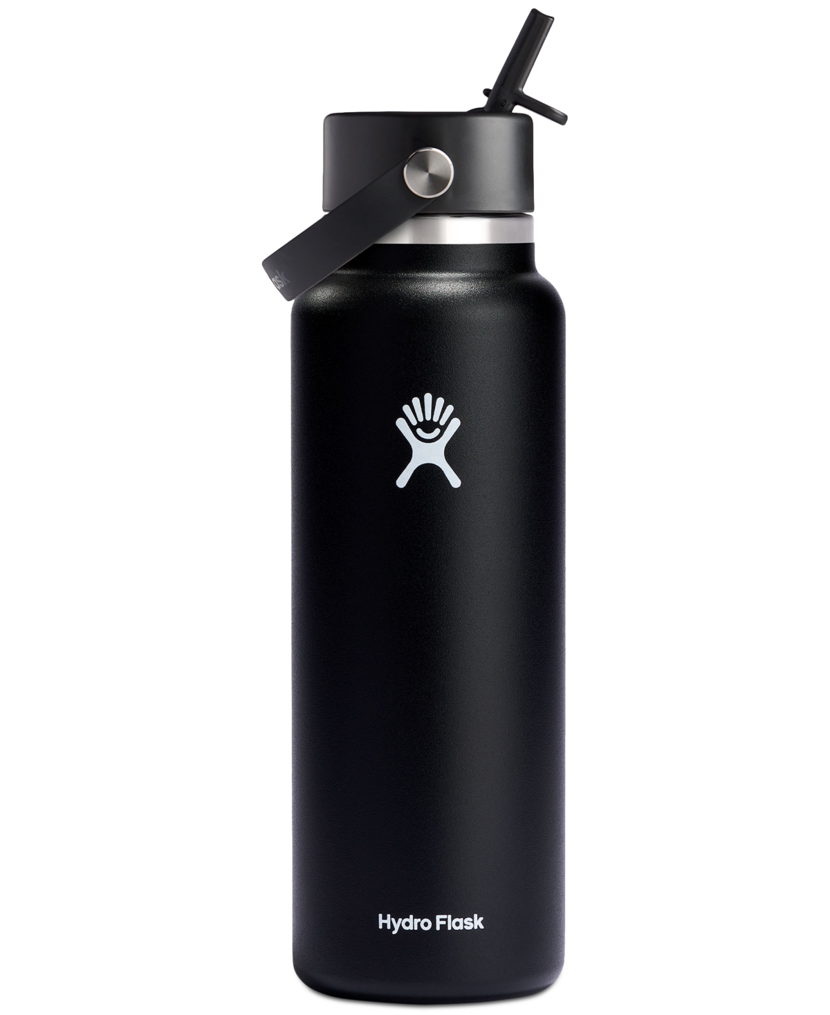 Hydro Flask 40-oz Wide-mouth Flex Straw Stainless Steel Bottle In Black