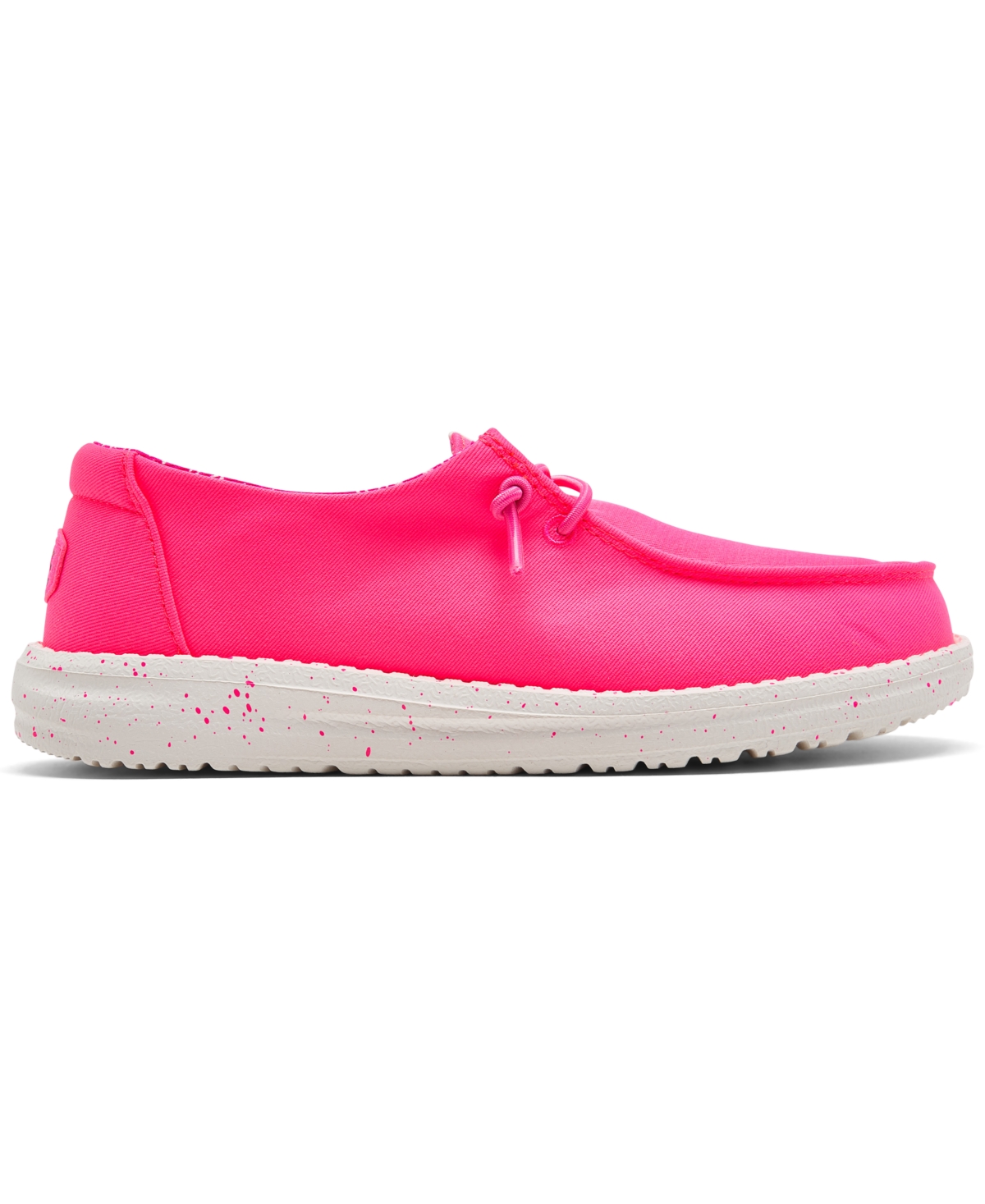 Shop Hey Dude Little Girls' Wendy Canvas Casual Moccasin Sneakers From Finish Line In Pink