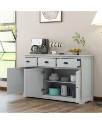 3 Drawers Sideboard Buffet Storage with Adjustable Shelves
