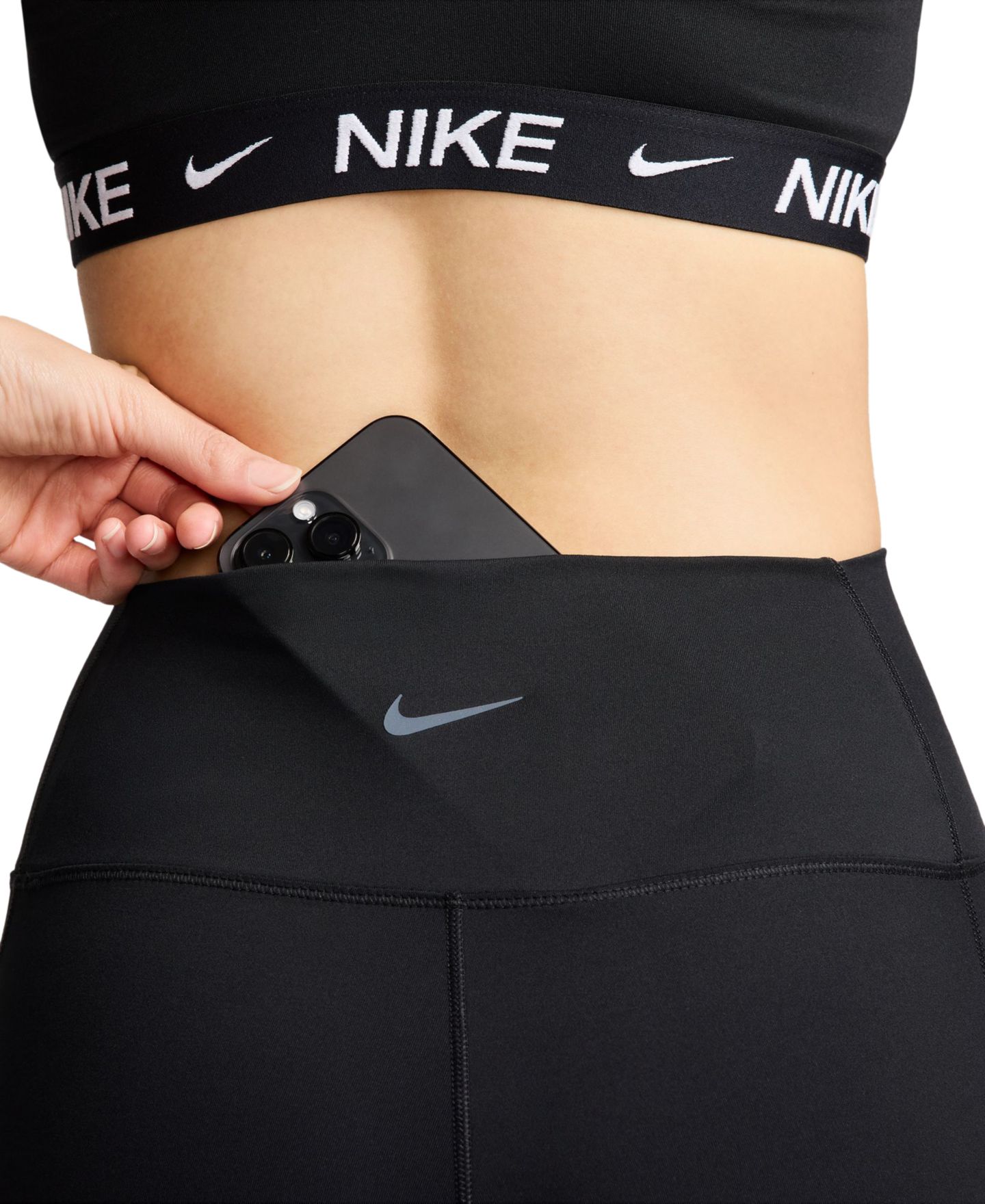 Женские леггинсы Nike One High-Waist 7/8-Leggings, цвет: Чёрный — фото 6