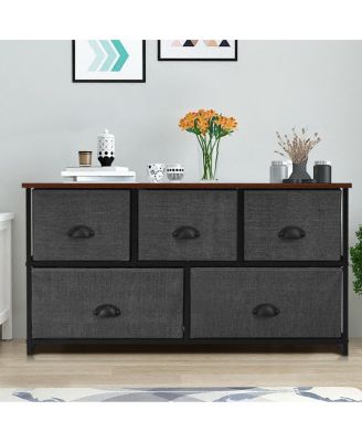 Dresser Storage Tower with 5 Foldable Cloth Storage Cubes