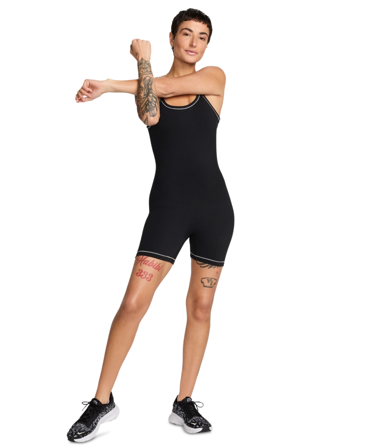 Nike Women's One Dri-Fit Short Bodysuit -lt Orewood Brn/cool Grey