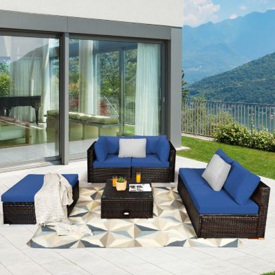 6-Piece Outdoor Patio Sectional Sofa Set with Coffee Table Comfortable and Stylish Seating for Your Garden or Patio