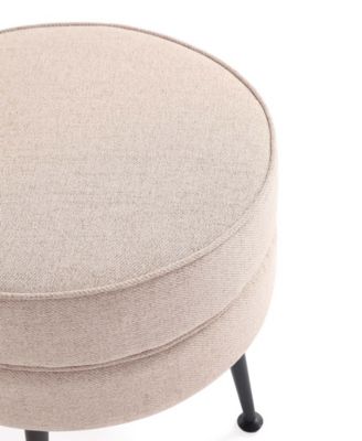 Bailey 18.11" Woven Polyester Blend Upholstered Ottoman