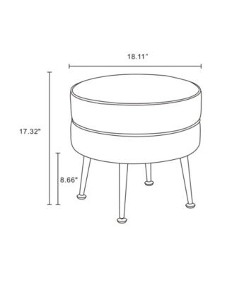 Bailey 18.11" Woven Polyester Blend Upholstered Ottoman