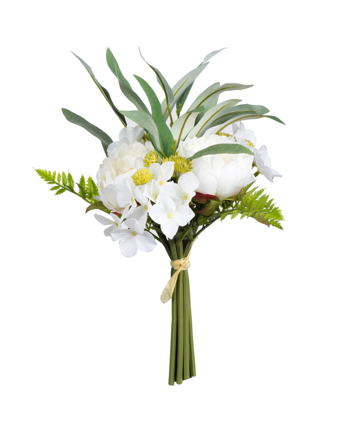 14'' Artificial White Peony Bouquet, Pack of 2 - White