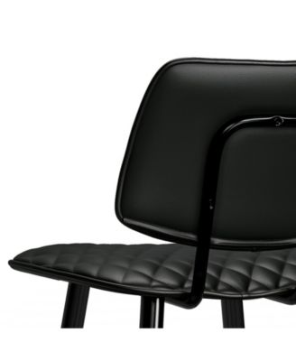 Raya Counter Height Stool (Set of 2) in Black Pu Leather
