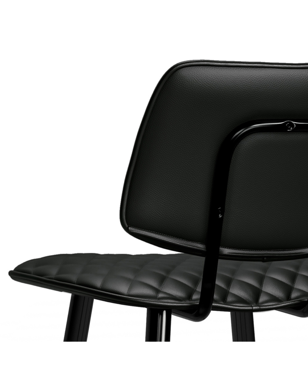 Shop Simpli Home Raya Counter Height Stool (set Of 2) In Black Pu Leather
