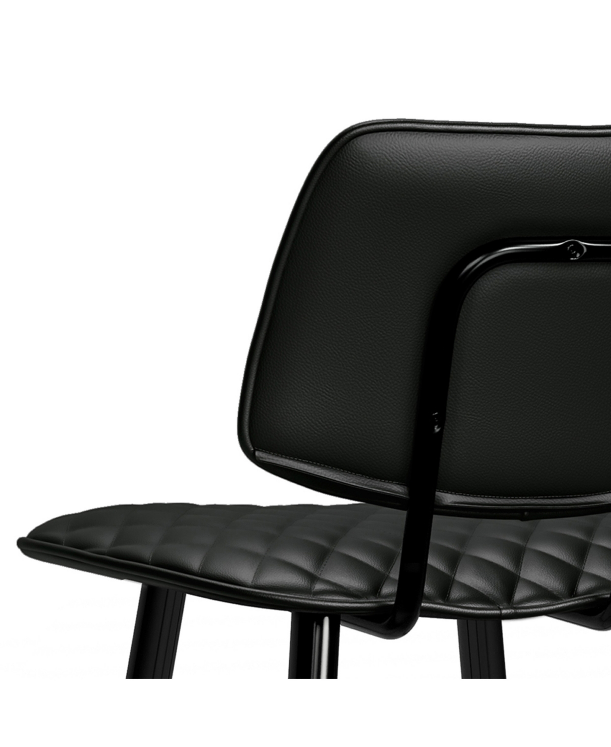Simpli Home Raya Counter Height Stool (set Of 2) In Black Pu Leather In Black